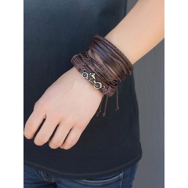 Vientiq Brown Leather Bracelet