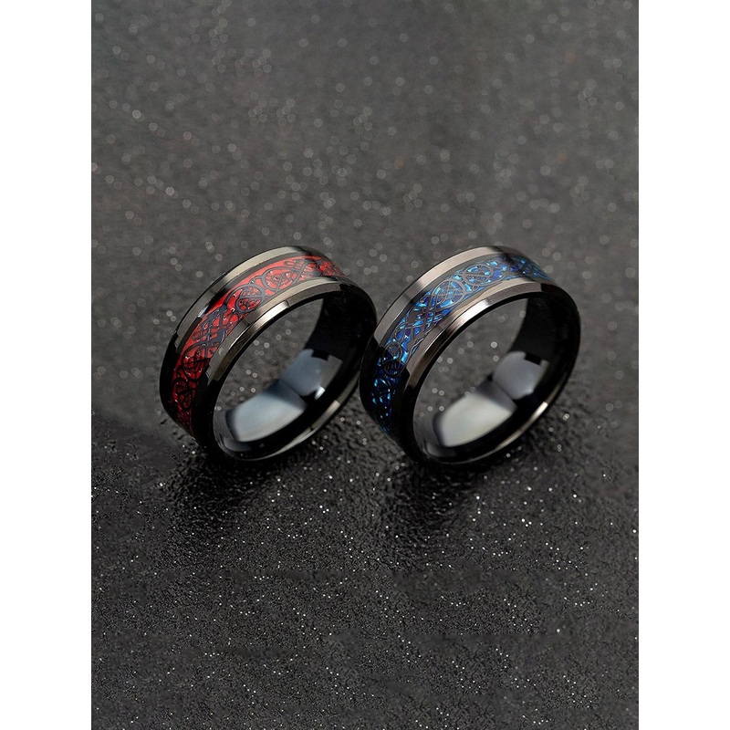 Yellow Chimes Men Set of 2 Stainless Steel Celtic Finger Rings