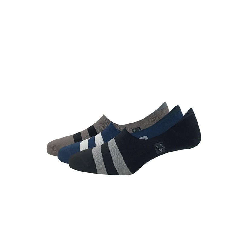 Allen Solly Men Pack Of 3 Striped Shoe Liner Socks