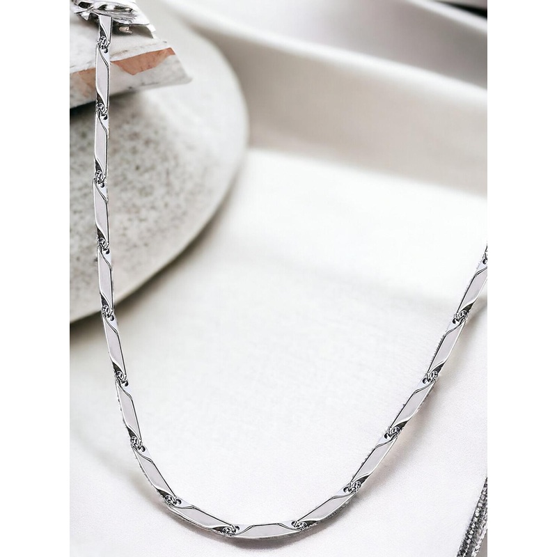 Okos Men Stainless Steel Rhodium-Plated Chain