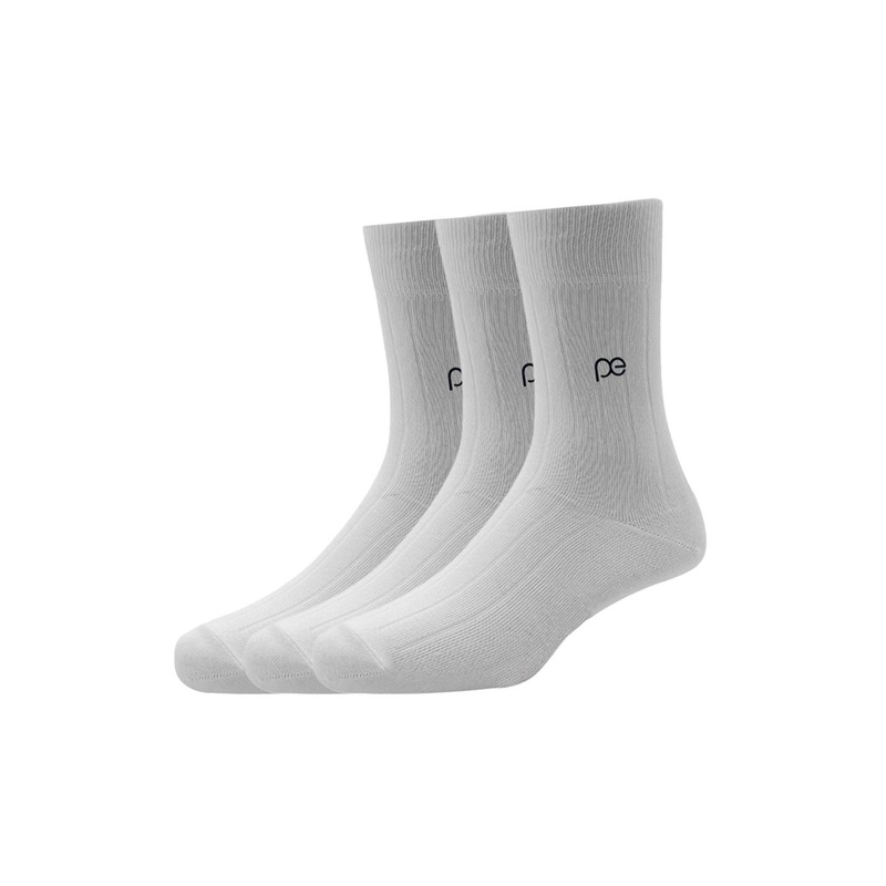 Peter England Men White Pack of 3 Cotton Full Length Socks