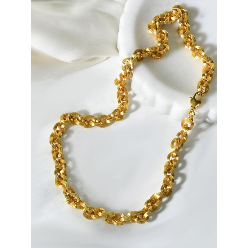 PYR FASHION Men Gold-Plated Rolo Link Chain