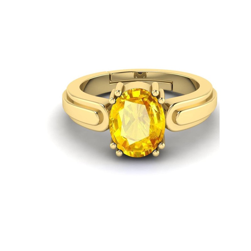 RRVGEM Yellow Sapphire Pukhraj Ring