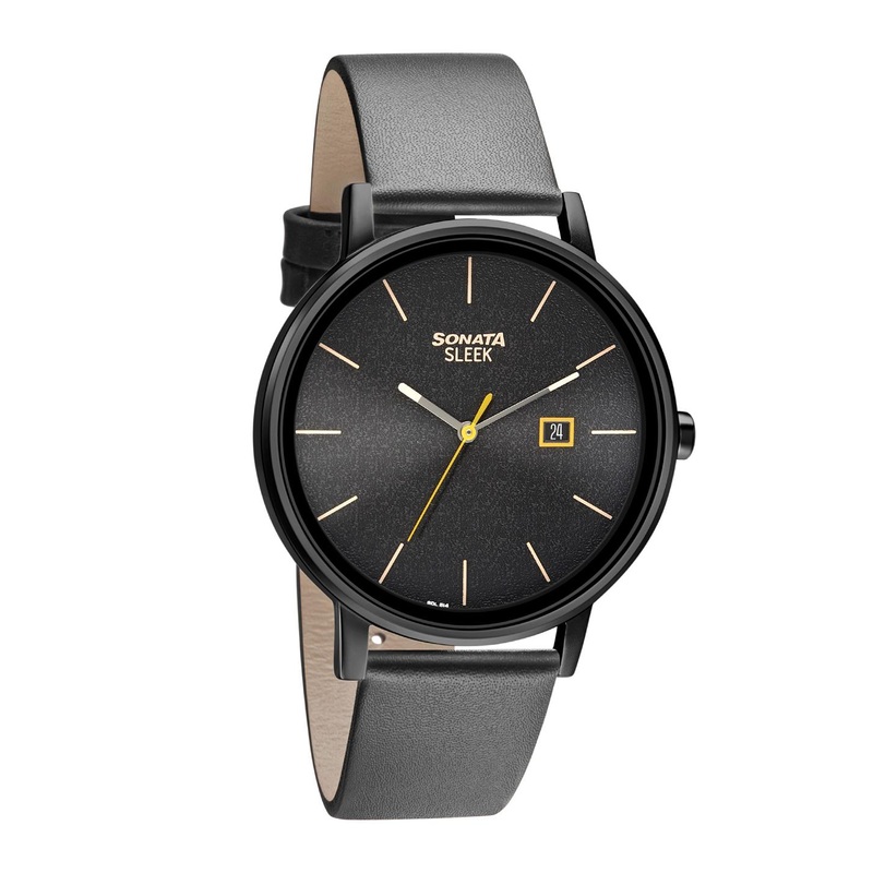 Sonata Men Black Analogue Watch 7131NL04
