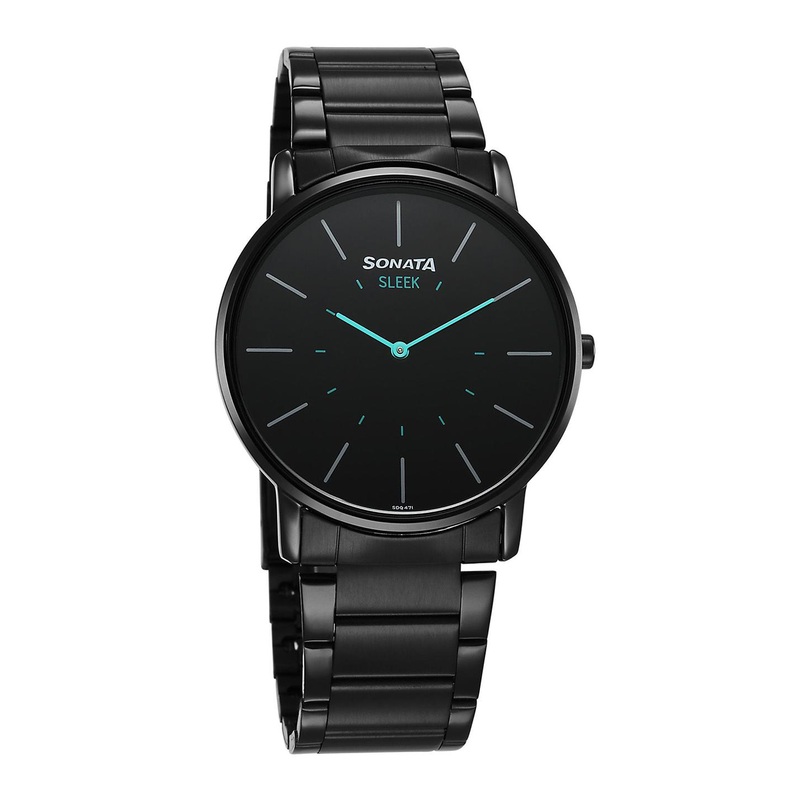 Sonata Men Brass Dial & Stainless Steel Bracelet Style Straps Analogue Watch 7152NM01