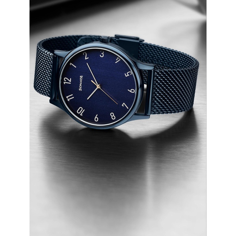 Sonata Men Stainless Steel Straps Analogue Watch 77105QM01