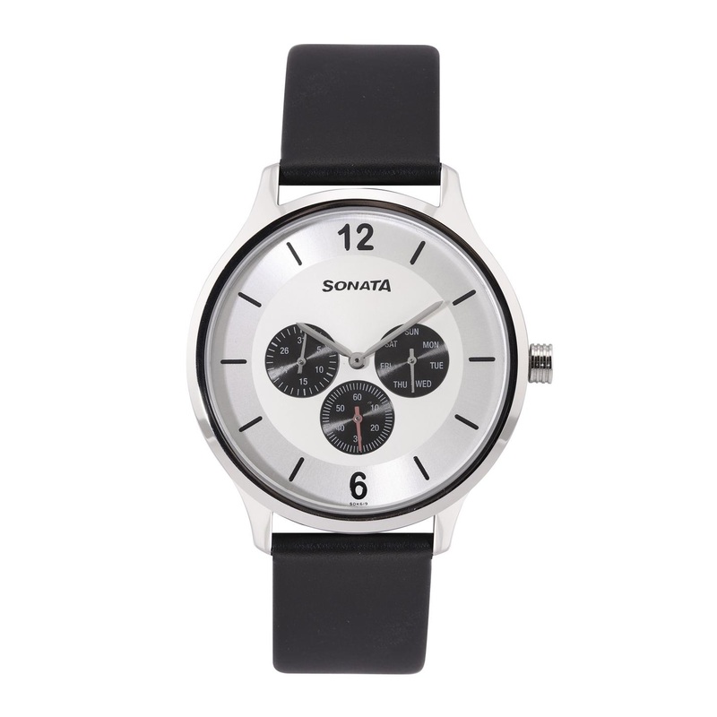 Sonata Men White Analogue Watch 7140SL01