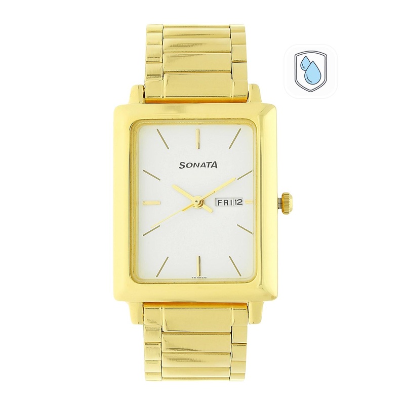 Sonata Office Wear Men White Analogue watch NL7078YM03