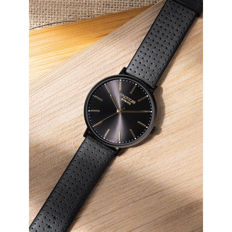 Sonata Poze Men Embellished Dial & Leather Straps Analogue Watch SP70025NL01W