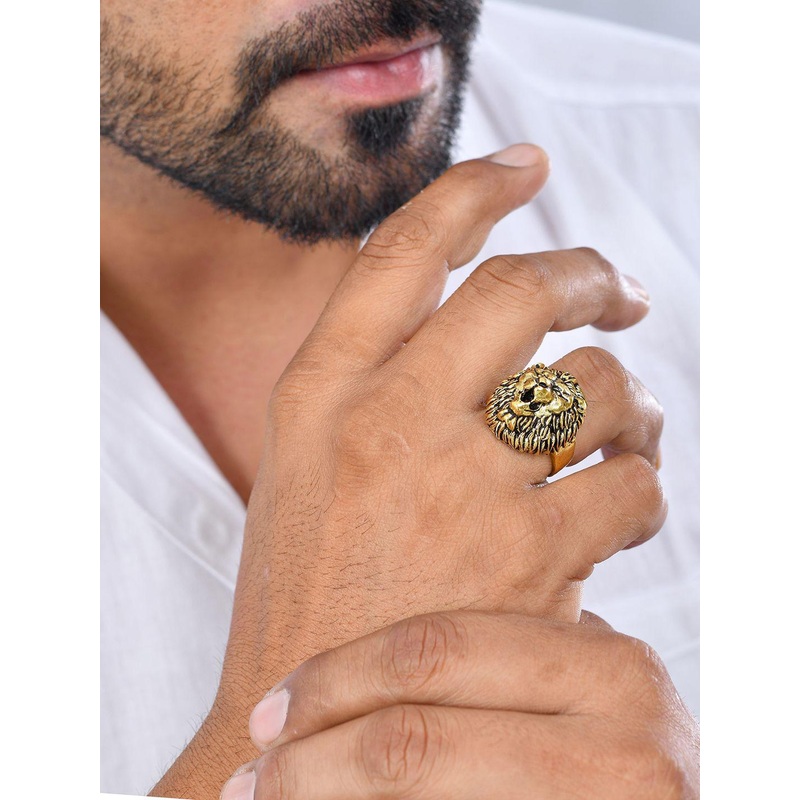 Voylla Gold-Plated Statement Roar Finger Ring