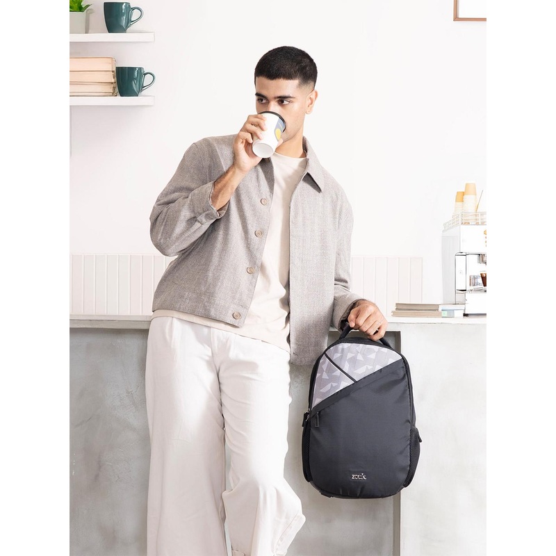 ZOUK Aravalli Men Abstract Printed Taaran Backpack With Compression Straps