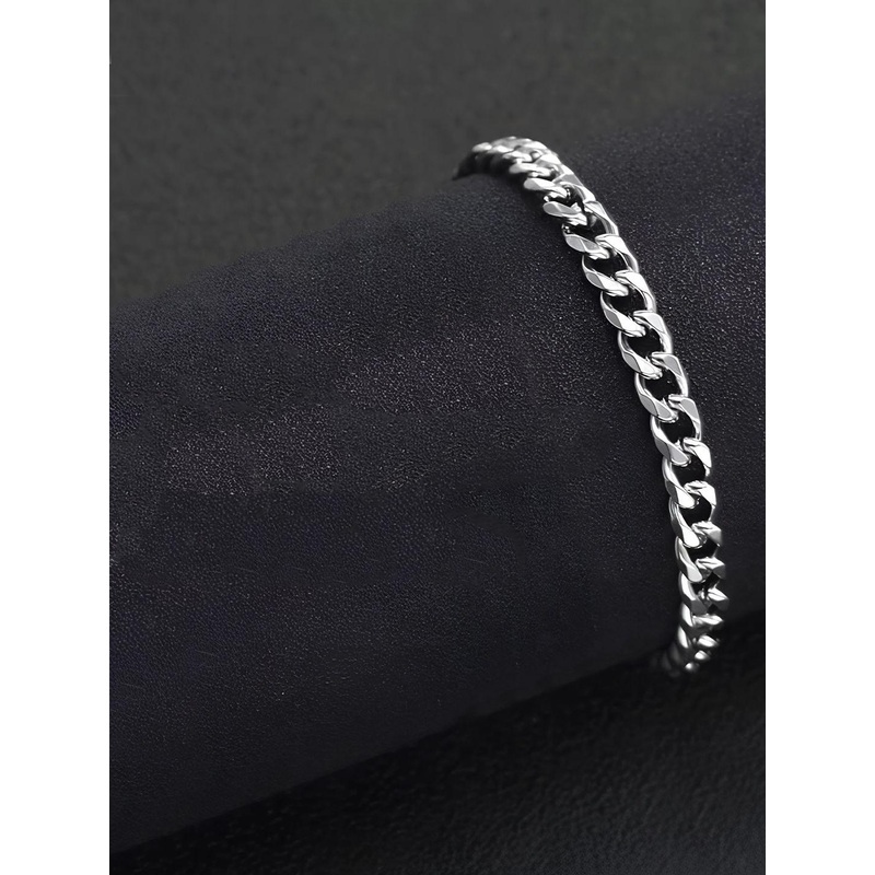 Carlton London Men Stainless Steel Chain Link Bracelet