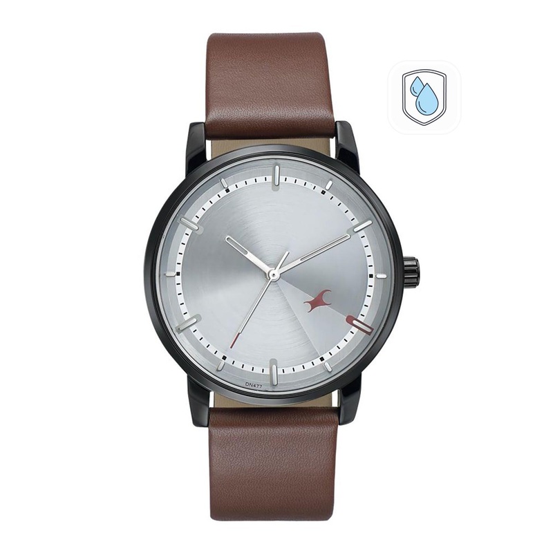 Fastrack Men Brass Leather Straps Analogue Watch 3278NL01