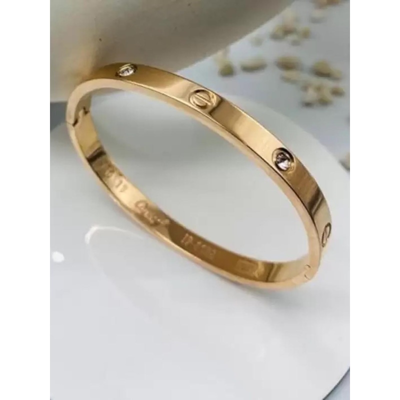 KARISHMA KREATIONS Unisex Gold Plated Stainless Steel Kada Bracelet