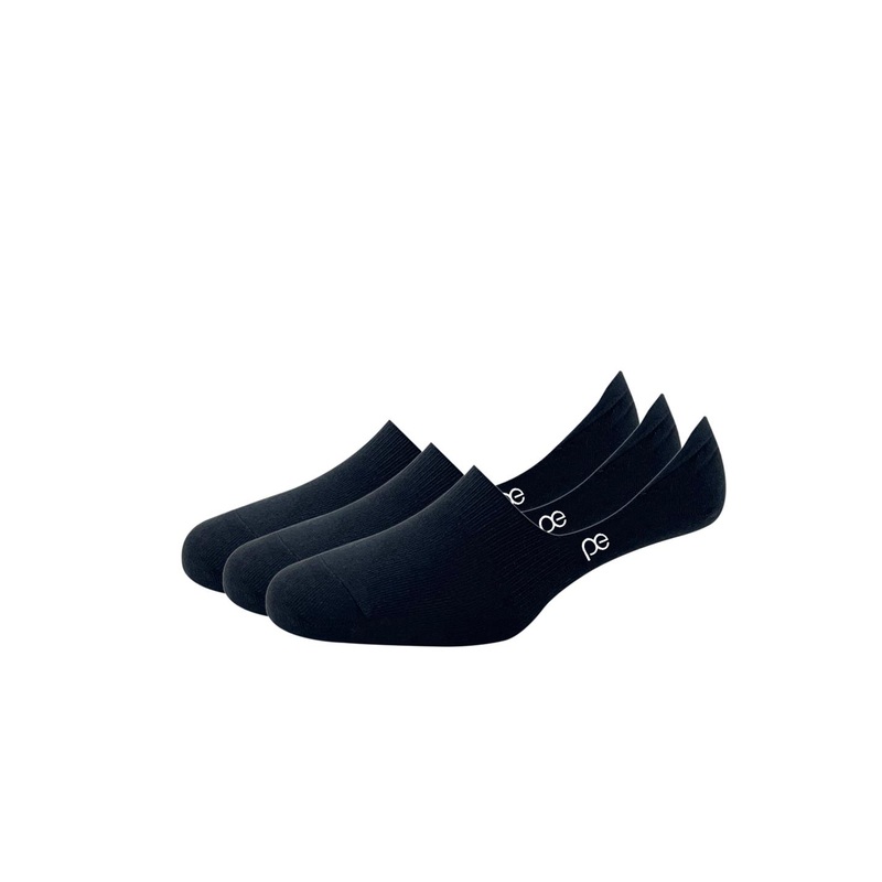 Peter England Men Black Pack of 3 Cotton No Show Socks