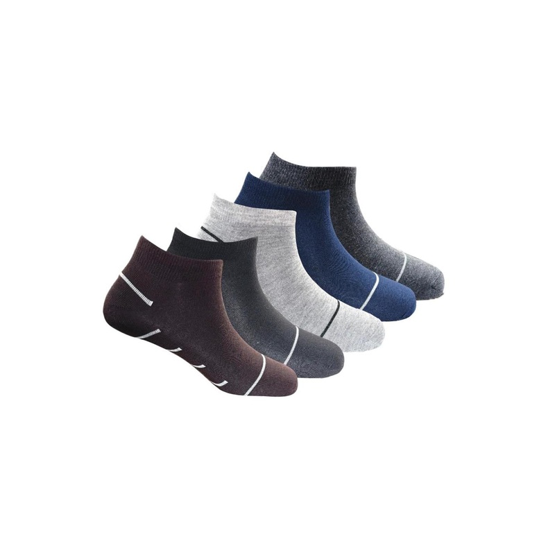 The Roadster Lifestyle Co Pack Of 5 Striped Ankle Length Socks