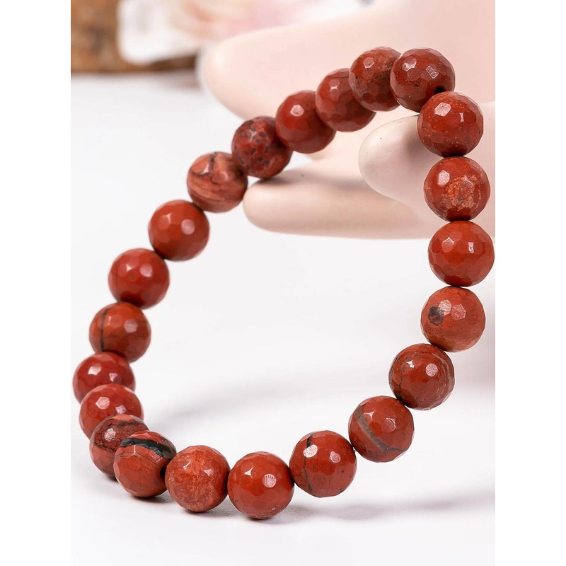 craftNyou Unisex Red Jasper Bracelet