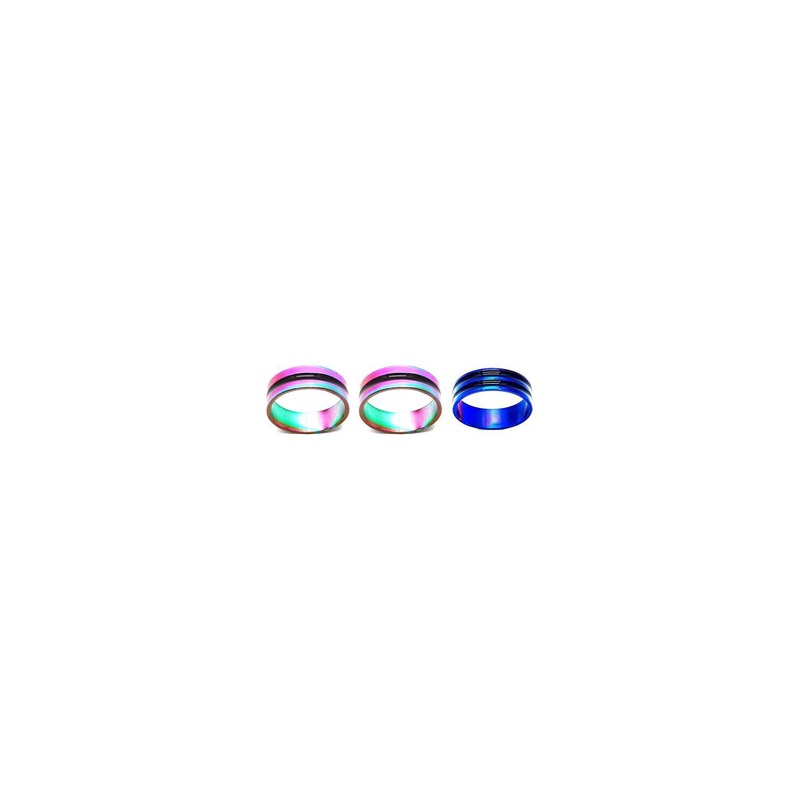 Dynamic Retail Global Set of 3 Rings for Men & Women, Multicolor-Blue Alloy Ring ()