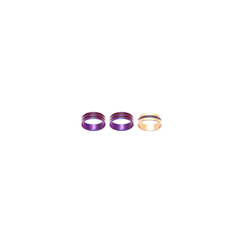 Dynamic Retail Global Set of 3 Rings for Men & Women, Purple-Gold Alloy Ring ()