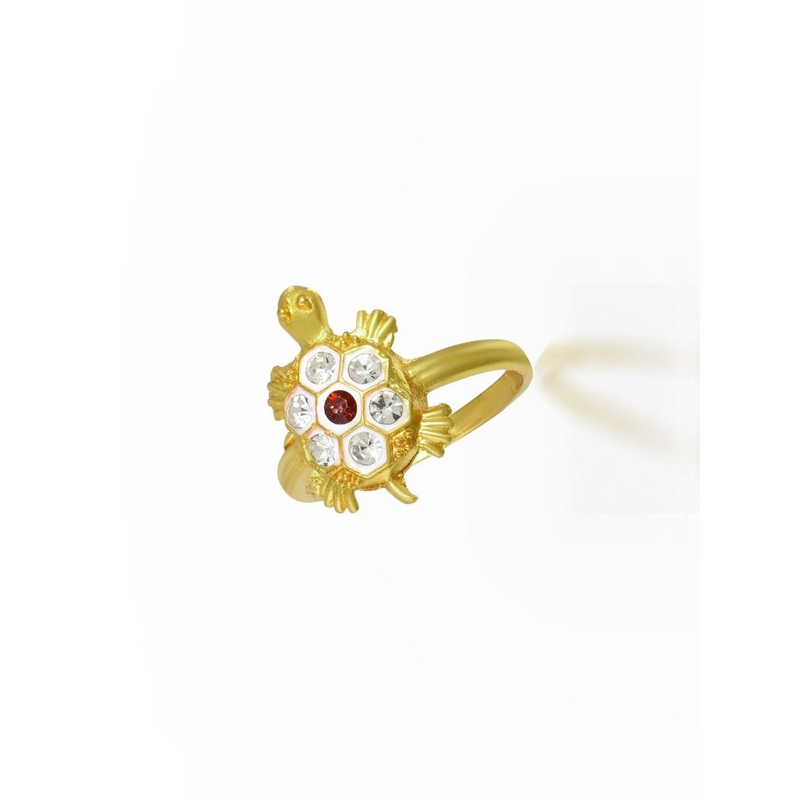 Dynamic Retail Global Tortoise Turtle Kachua Meru Ring for Men Women Boys Girl Vastu Fengshui Q-233T Brass Gold Plated Ring ()