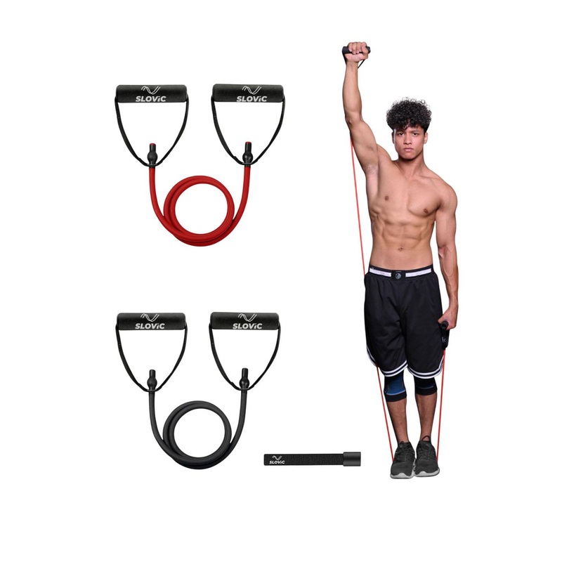 SLOVIC Pack Of 2 Heavy Resistance Stretching Resistance Tube Workout Accessories