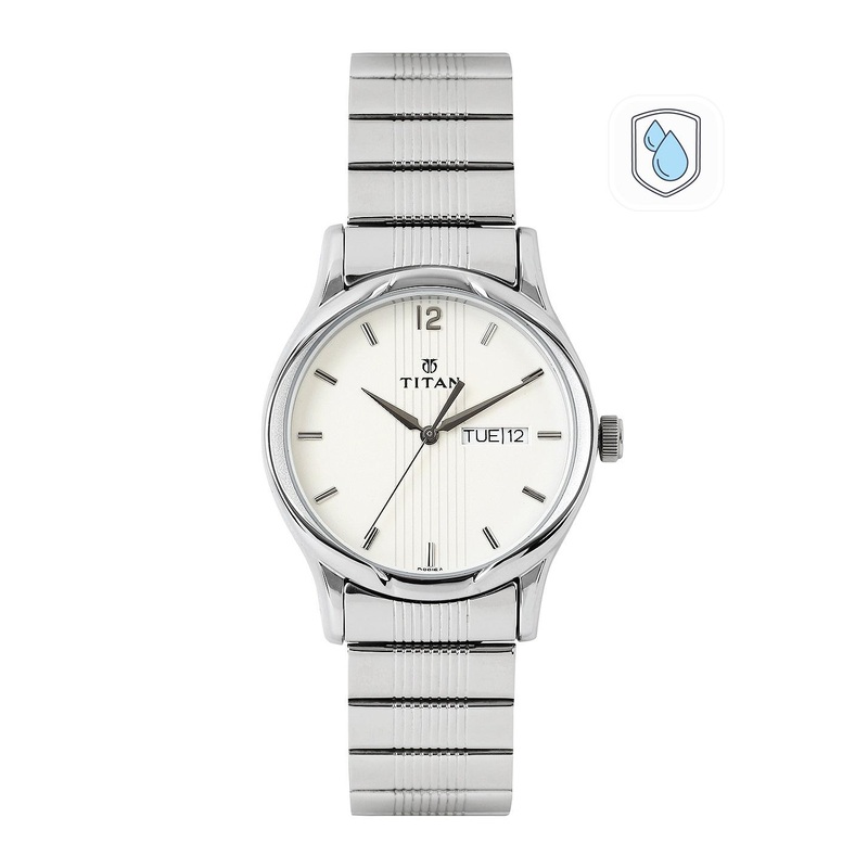 Titan Men Off-White Dial Watch NE1580SM03