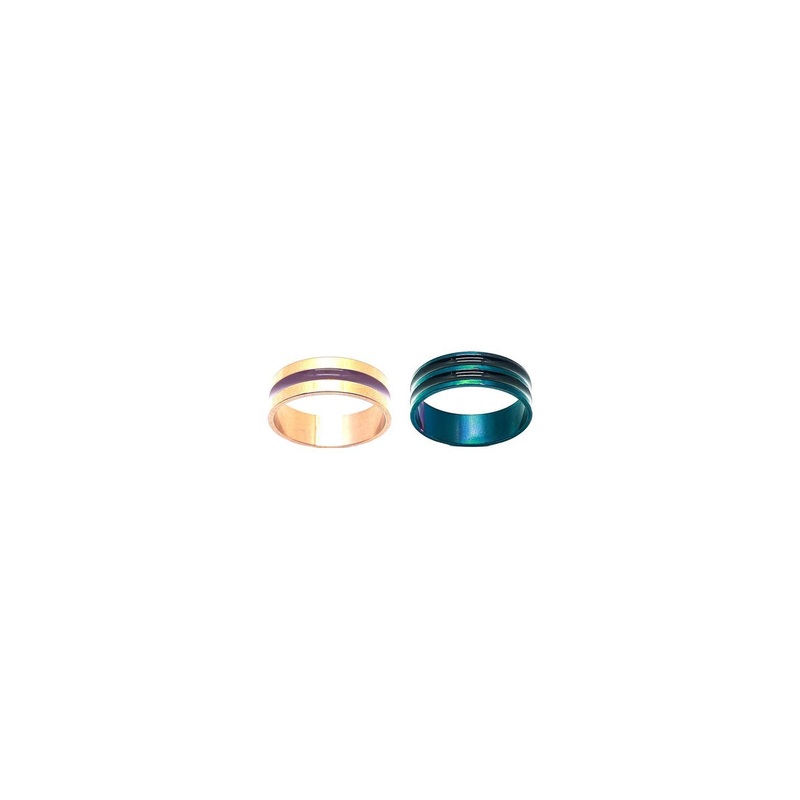Dynamic Retail Global Set of 2 Rings for Men & Women, Gold-Green Alloy Ring ()