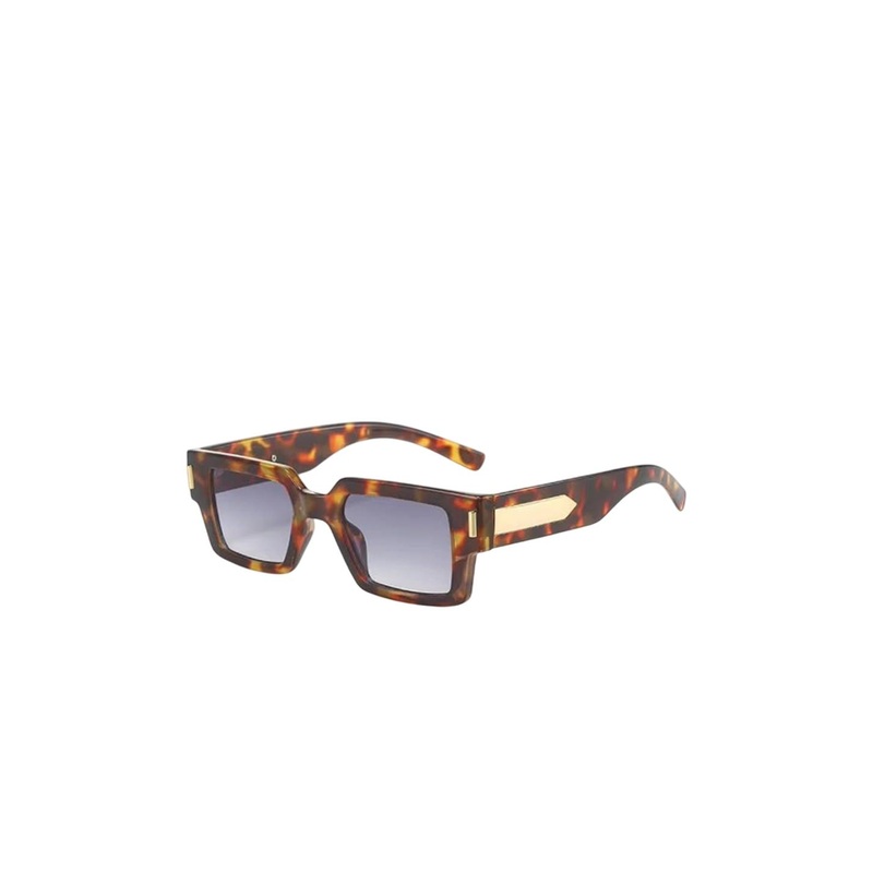 AUGEN Unisex Grey Lens & Brown Square Sunglasses with