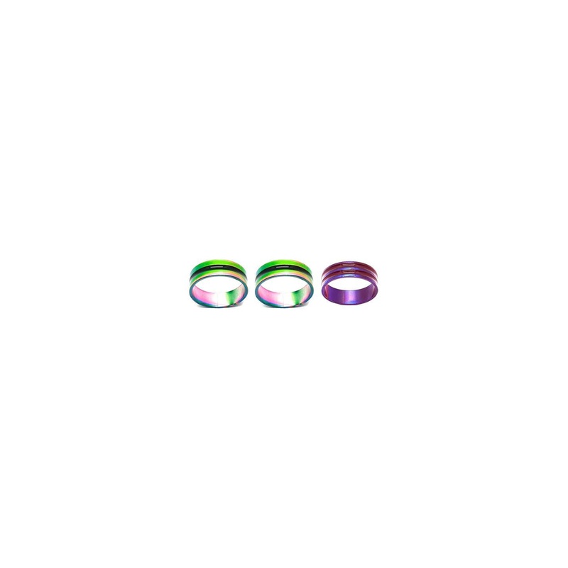 Dynamic Retail Global Set of 3 Rings for Men & Women, Green-Purple Alloy Ring ()