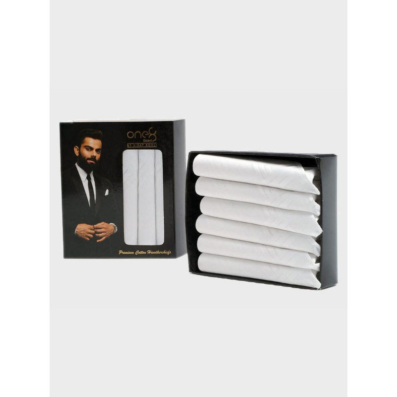 One8 by Virat Kohli Men’s Set Of 6 N9 Anti-Bacterial Cotton Handkerchiefs