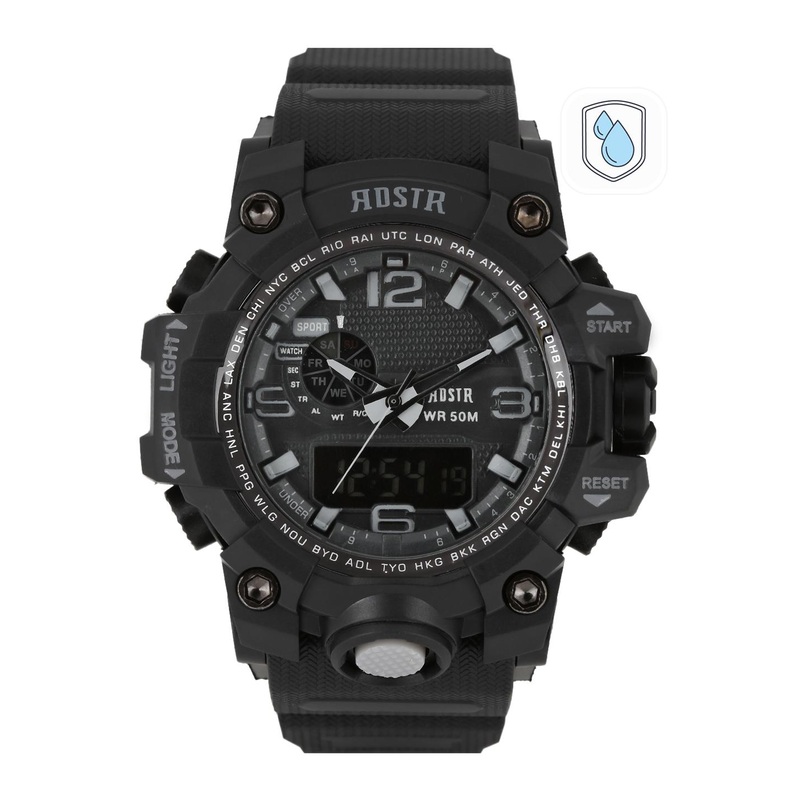 RDSTR Men Charcoal Grey Chronograph Analogue & Digital Watch MFB-PN-WTH1606-A