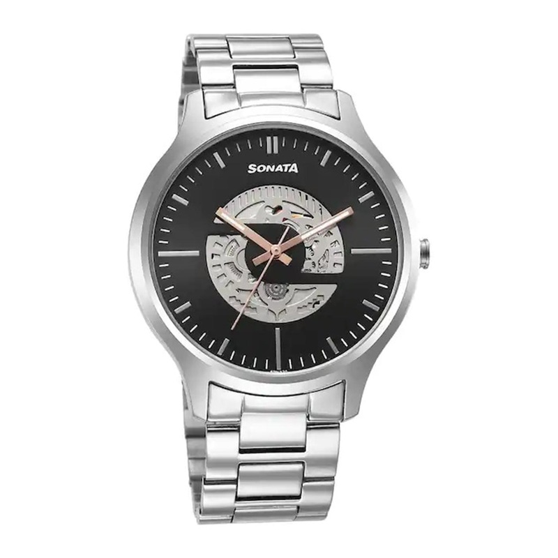 Sonata Unveil 2.0 Men Skeleton Dial Bracelet Style Straps Analogue Watch 7140SM03