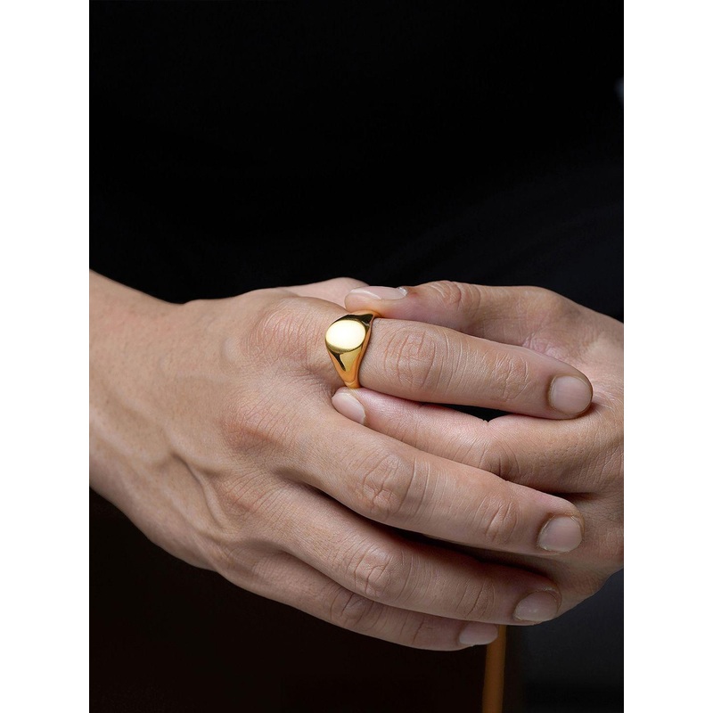 SWASHAA Zane Matte Signet Mens Ring