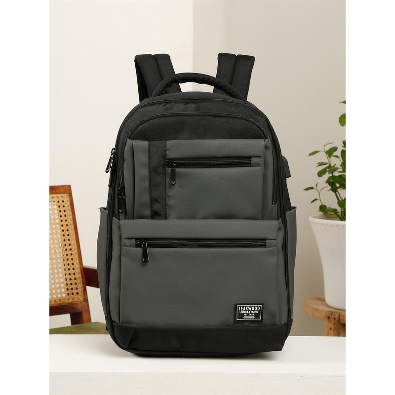 Teakwood Leathers Men 15 Inch Laptop Backpack with USB Charging Port