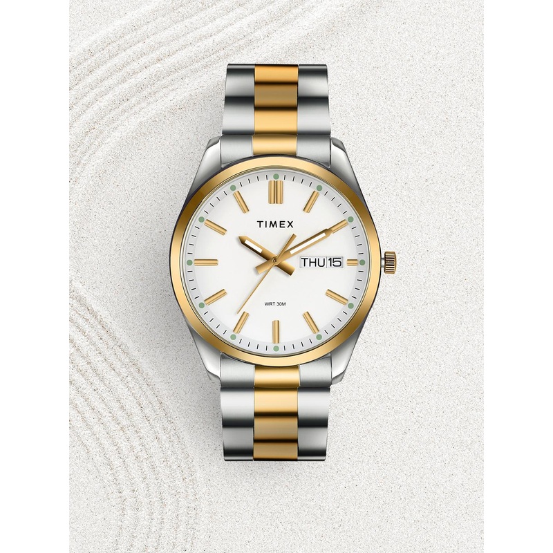 Timex Men Brass Dial & Stainless Steel Bracelet Style Straps Analogue Watch- TWTG10420
