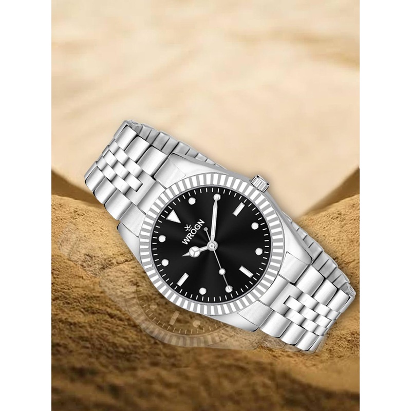 WROGN Men Dial & Stainless Steel Bracelet Style Straps Analogue Watch HOBWRG-24-0448