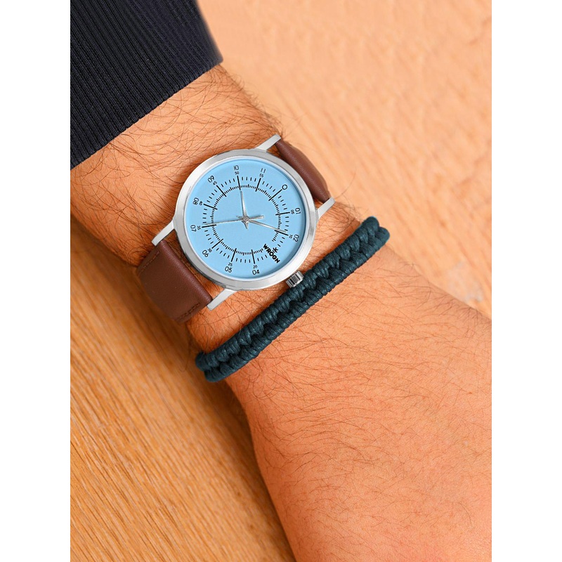 WROGN Men Embellished Dial & Leather Bracelet Style Straps Analogue Watch WRNWJ25 Set-40