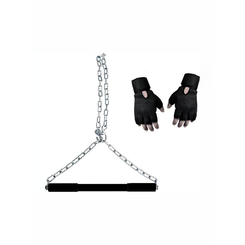 YMD Set Of 2 Chain Rod & Pair Of Gloves Workout Accessories