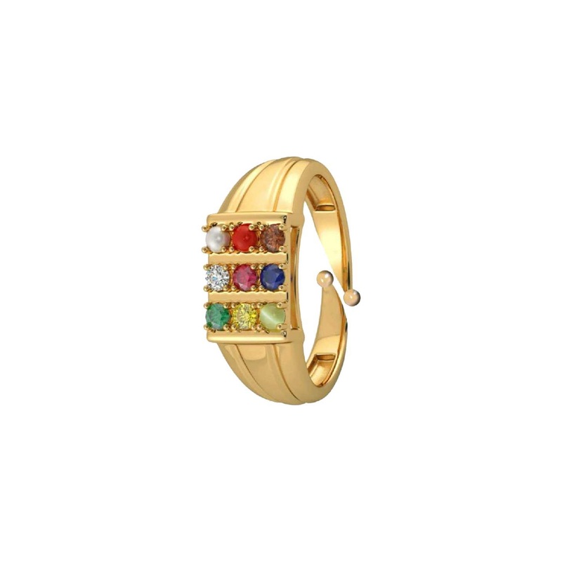 Aadikart Unisex Gold Adjustable Ring