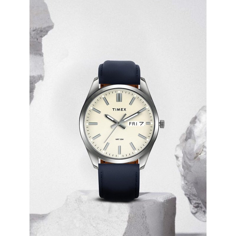 Timex Men Brass Dial & Leather Straps Analogue Watch- TWTG10416