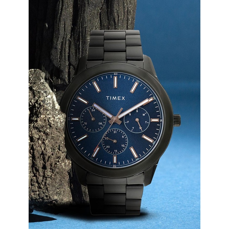 Timex Men Brass Dial & Stainless Steel Bracelet Style Straps Analogue Watch- TWEG185SMU11