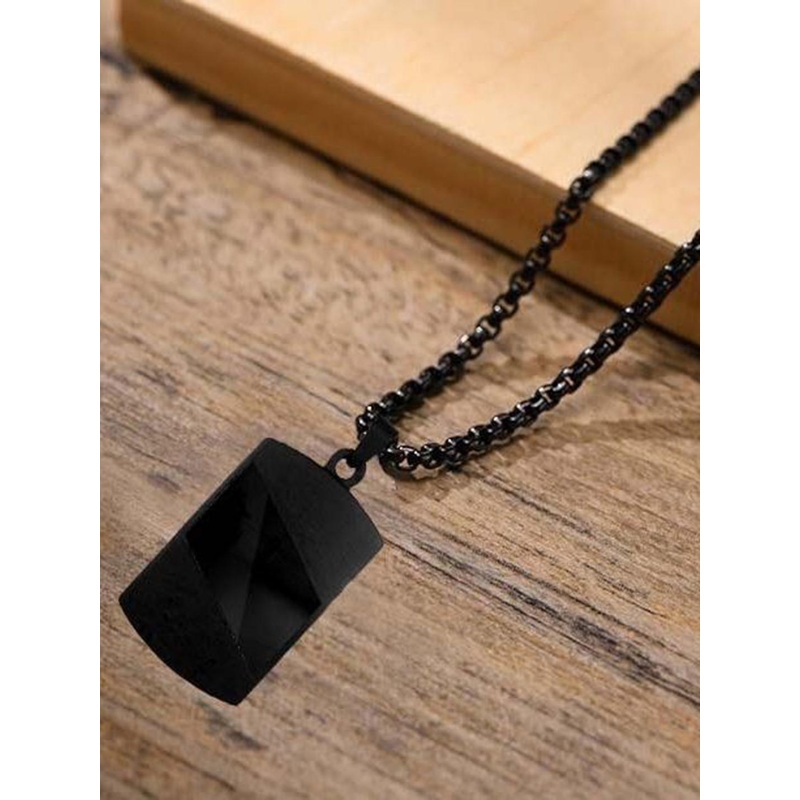 Uniqon Single Plate Army Military Theme Step Edge Dog Tag Pendants with Chains