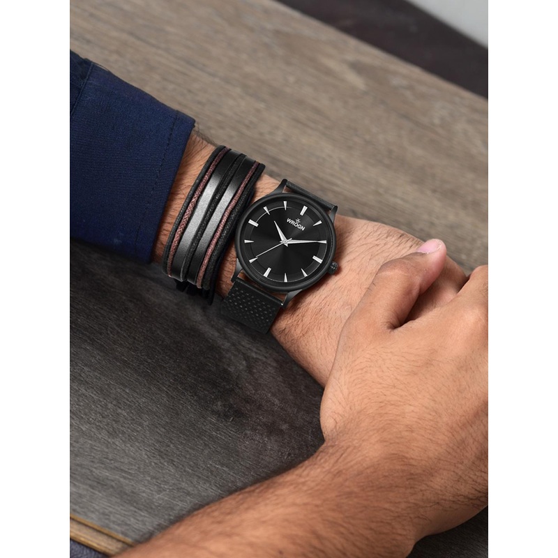 WROGN Men Embellished Dial & Bracelet Style Straps Analogue Watch WRNWJ24 Set-08