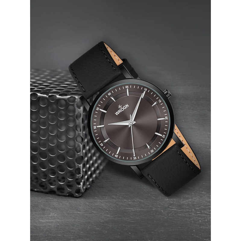 WROGN Men Printed Dial & Leather Straps Analogue Watch HOBWRG0446