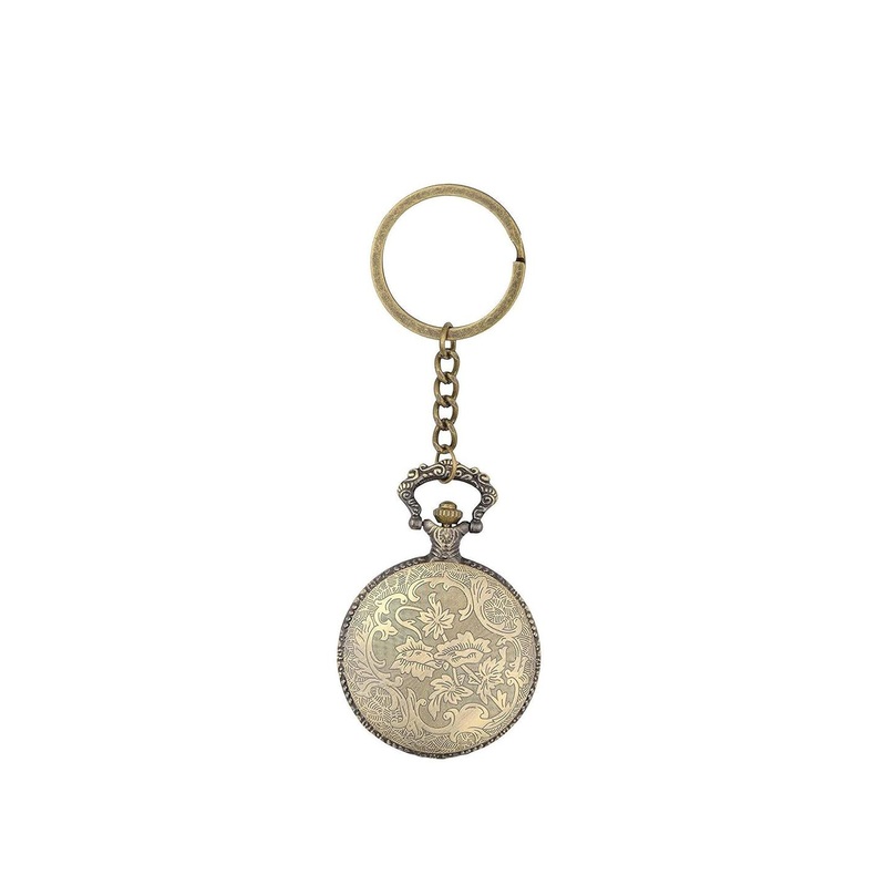 AUGEN Textured Metal Chopper Bike Retro Key Chain With Key Ring