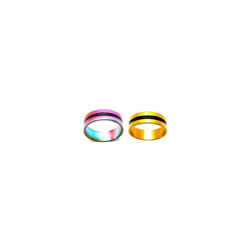 Dynamic Retail Global Set of 2 Rings for Men & Women, Multicolor-Yellow Alloy Ring ()