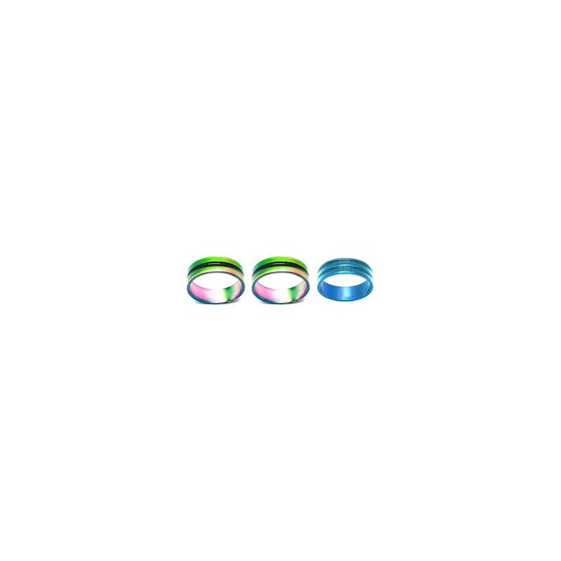 Dynamic Retail Global Set of 3 Rings for Men & Women, Green-Blue Alloy Ring ()