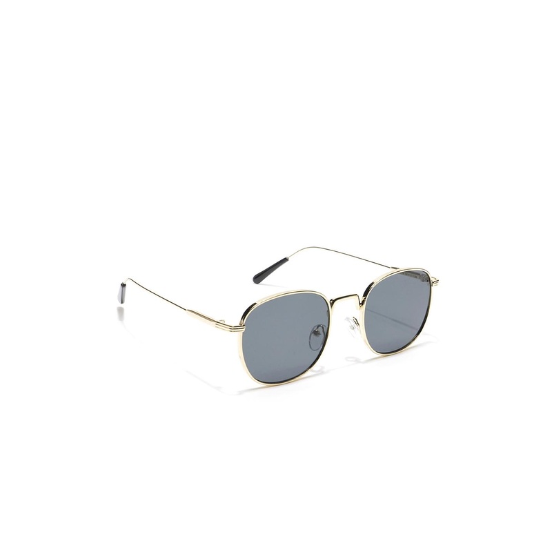 Voyage Black Lens & Gold-Toned Round Sunglasses with UV Protected Lens