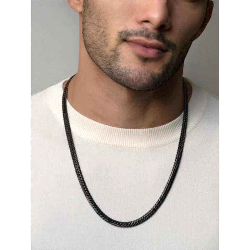 19TH JULY JEWELS Men Black Stainless Steel Chain