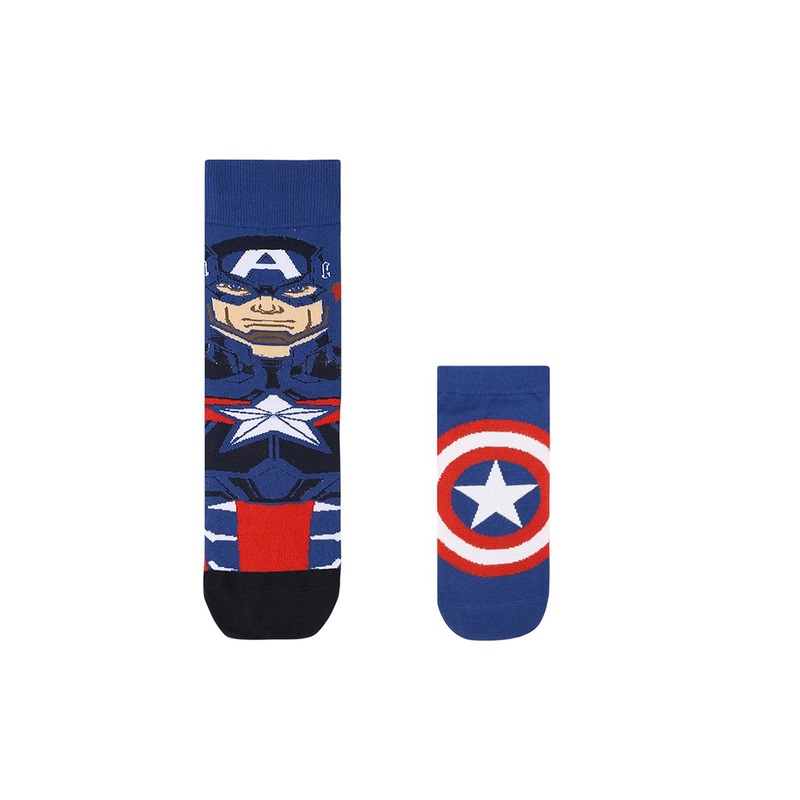 Balenzia x Marvel Men Pack Of 2 Captain America Patterned Ankle & Calf Length Socks
